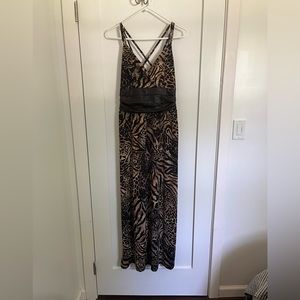 Venus leopard/tiger print maxi dress